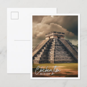 Carte Postale Pyramide de Chichen Itza Mexique un voyage célèbre