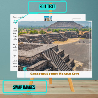 Carte Postale Pyramides de Teotihuacan à Mexico