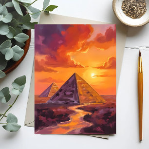 Carte Postale Pyramides d'Égypte Sunset Travel