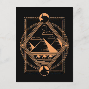 Carte Postale Pyramides égyptiennes Camions Anubis Horus Géométr