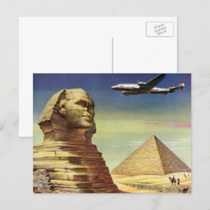 Carte Postale Pyramides vintage, le Grand Sphinx de Gizeh, Egypt