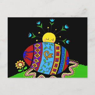 Carte Postale Pysanka et le Soleil Ukrainien Folk Art