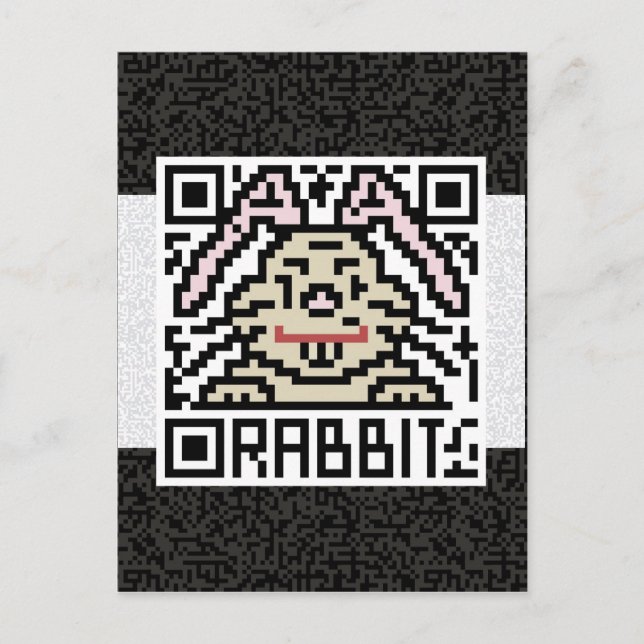 Carte Postale QR Code du lapin (Devant)