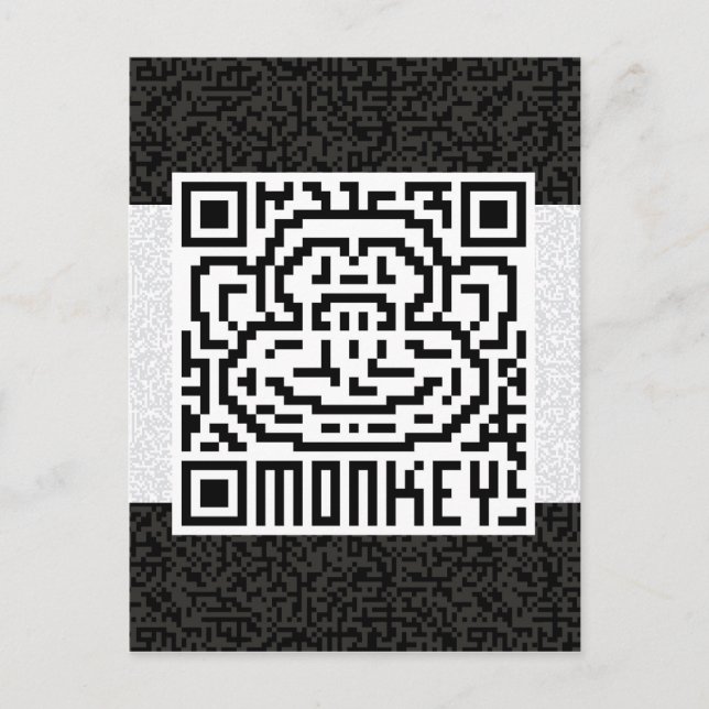 Carte Postale QR Code le singe (Devant)