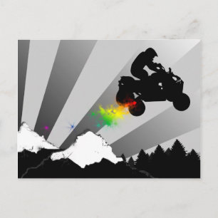Carte Postale quads. piste arc-en-ciel.