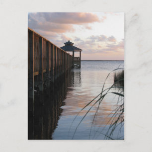 Carte Postale Quai et Gazebo au coucher du soleil, Outer Banks N