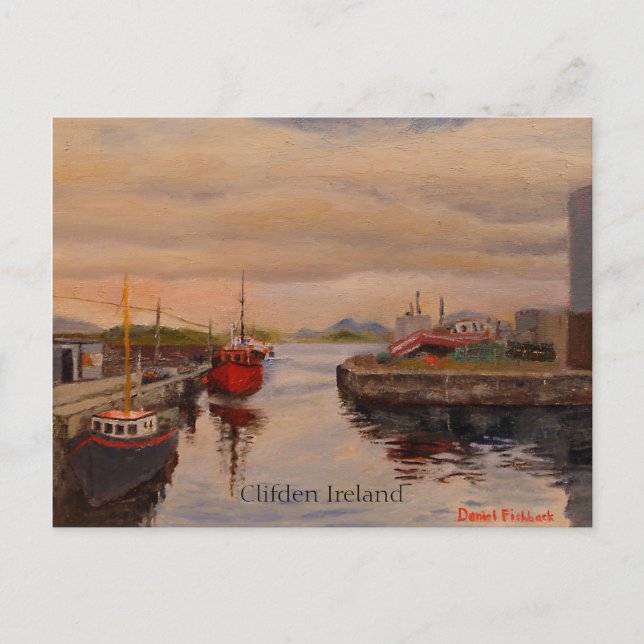 Carte Postale Quai pittoresque à Clifden Irlande (Devant)
