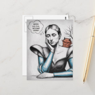 Carte Postale Quand Est-Ce Que Le Mal Est Devenu Une Bonne Femme