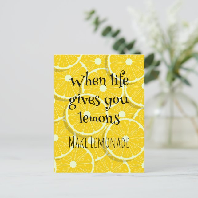 Carte Postale Quand la vie vous donne des citrons Jaune ensoleil (Debout devant)