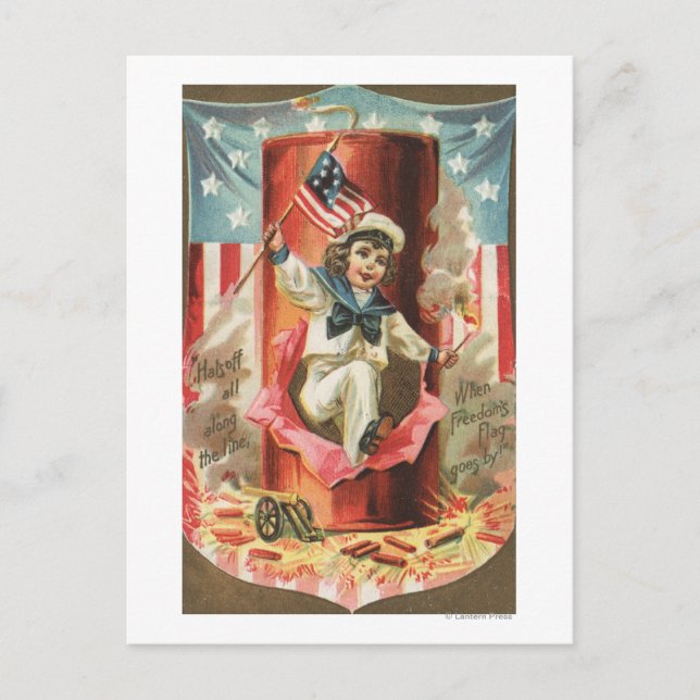 Carte Postale Quand le drapeau de la liberté passe (Devant)