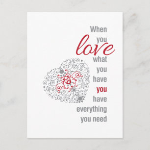 Carte Postale Quand vous aimez ce que vous avez - Citation Inspi