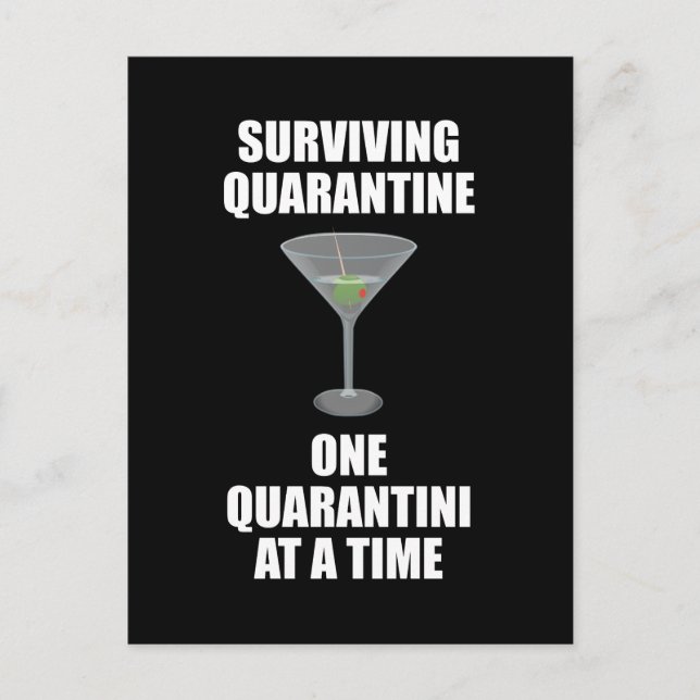 Carte Postale Quarantaine Survivante Un Quarantini À La Fois (Devant)