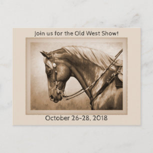 Carte Postale Quarter Horse Vieux-Ouest Effet photo Vieille