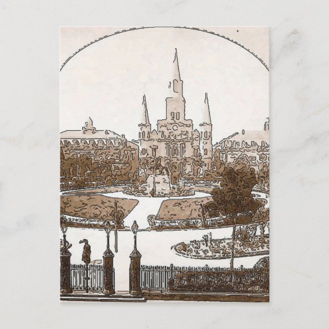 Carte Postale Quartier français Lace Jackson Carré 1925 (Devant)