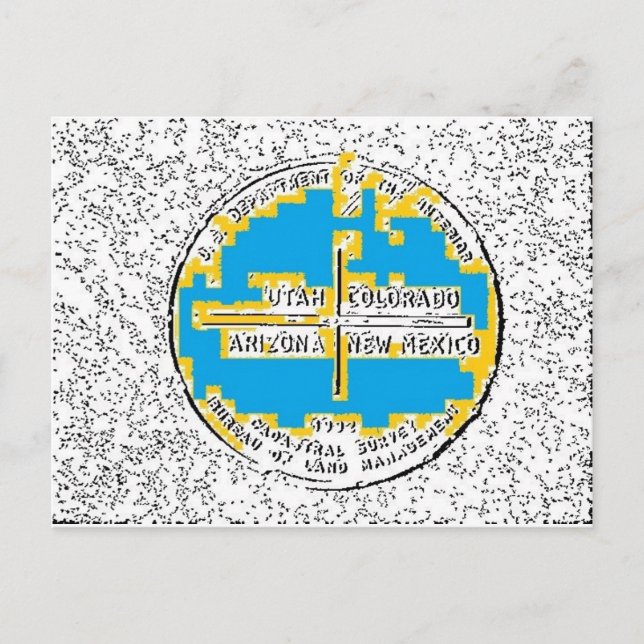 Carte Postale Quatre coins quatre États (Devant)