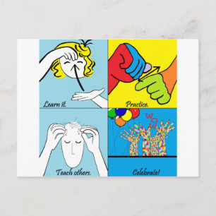 Carte Postale Quatre étapes pour réussir
