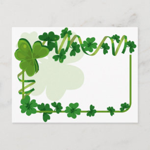 Carte Postale Quatre Leaf Clover Lucky Shamrocks