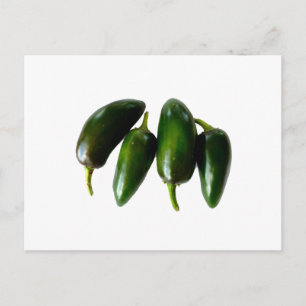 Carte Postale Quatre Poivrons Jalapeno Photographie verte