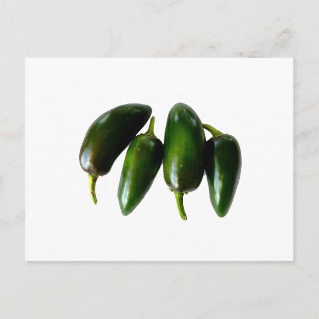 Carte Postale Quatre Poivrons Jalapeno Photographie verte (Devant)