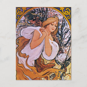 Carte Postale Quatre saisons Alfons Mucha