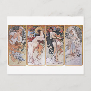 Carte Postale Quatre Saisons, Mucha