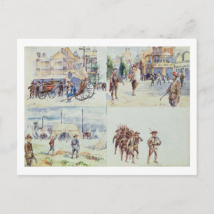 Carte Postale Quatre scènes de la guerre des Boers, d'un carnet 