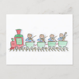 Carte Postale Quatuor à cordes de train