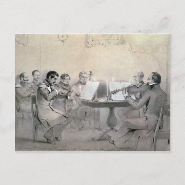 Carte Postale Quatuor du compositrice comte A. F. Lvov, 1840 (Devant)