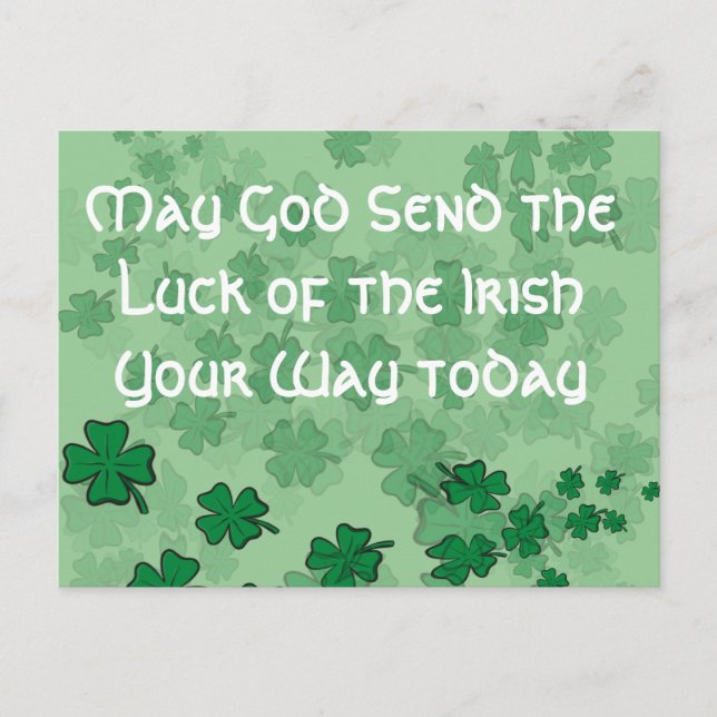 Carte Postale Que Dieu envoie aujourd'hui la chance des Irlandai (Devant)