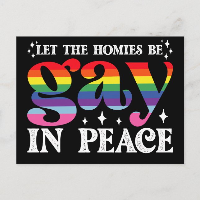 Carte Postale Que Les Hommes Soient Gays En Paix Fierté LGBTQ (Devant)
