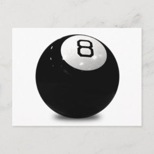 CARTE POSTALE QUÉBALL POOL JEU SPORTS AMUSANT ICON LOGO NOIR WHA