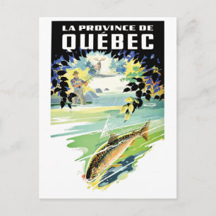 Carte Postale Québec, Canada. Pêche dans la rivière