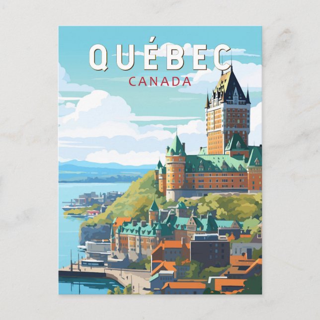 Carte Postale Québec Canada Voyage Art Rétro (Devant)