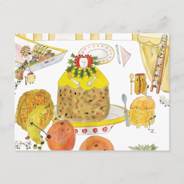 Carte Postale Queen Elizabeth 1 Funny Cake History Dessin d'art (Devant)