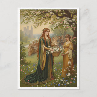 Carte Postale Queen Guinevere Flowers Pre-Raphaelite