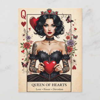 Carte Postale Queen of Hearts Gothic Tarot Postcard 
