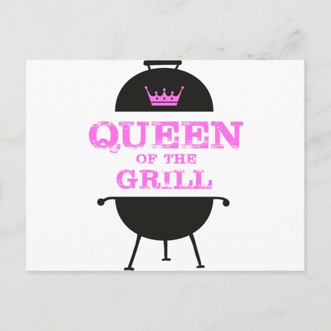 Carte Postale Queen Of The Grill, Couronne Rose (Devant)