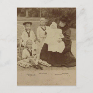 Carte Postale Queen Victoria avec petits-enfants "York" vers 190