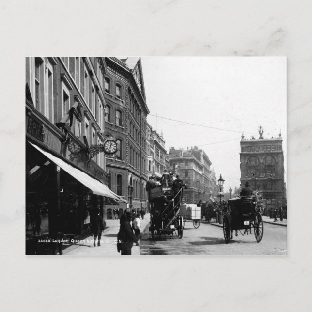 Carte Postale Queen Victoria Street, Londres, c.1891 (Devant)