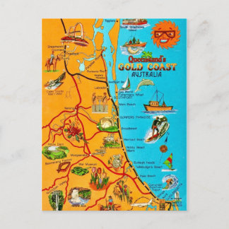 Carte Postale Queensland Australia Coast Map