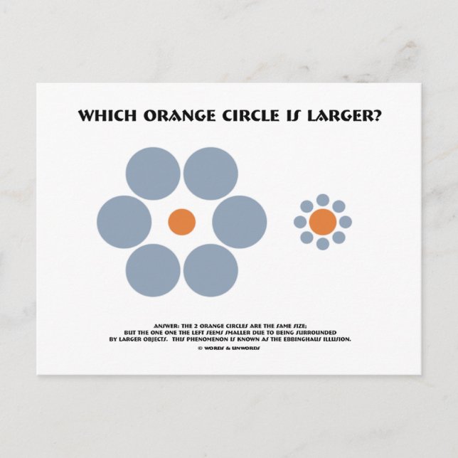 Carte Postale Quel Cercle Orange Est Le Plus Grand ? (Illusion o (Devant)