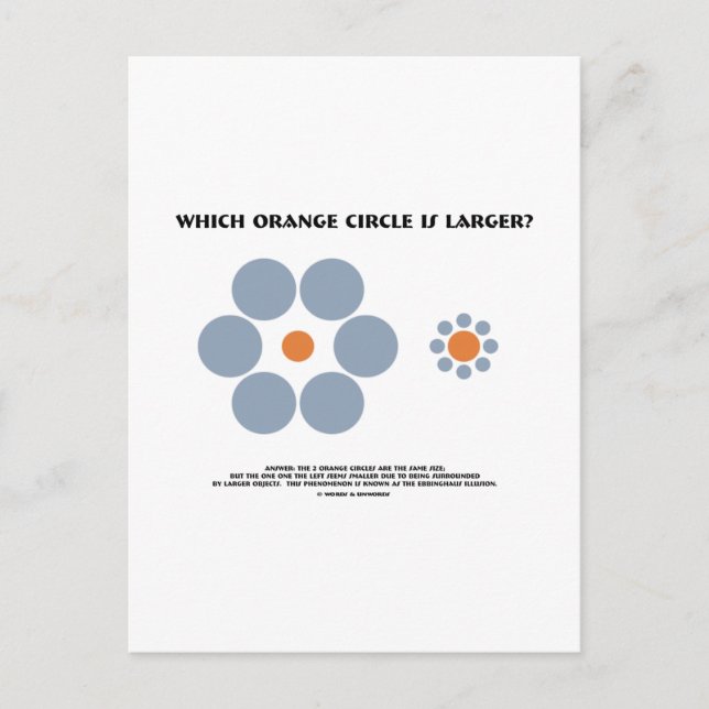 Carte Postale Quel Cercle Orange Est Le Plus Grand ? (Illusion o (Devant)