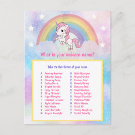 Carte Postale Quel est votre nom Unicorn jeu