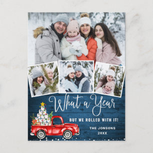 Carte Postale Quelle année Noël Camion de ferme rouge 4 Photo