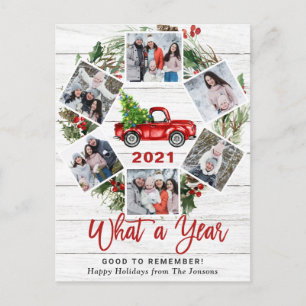 Carte Postale Quelle année Noël Camion de ferme rouge 6 Photo
