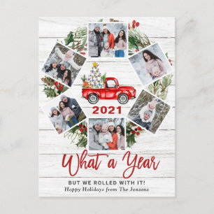 Carte Postale Quelle année Noël Camion de ferme rouge 6 Photo