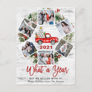 Carte Postale Quelle année Noël Camion de ferme rouge 6 Photo