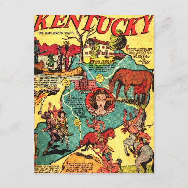 Carte Postale Quelques faits sur le Kentucky (Devant)