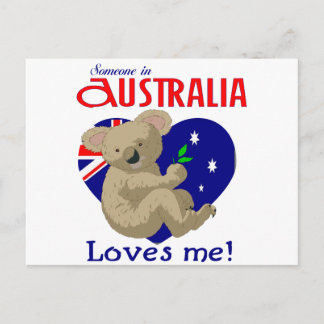 Carte Postale Quelqu'un en Australie m'aime Koala