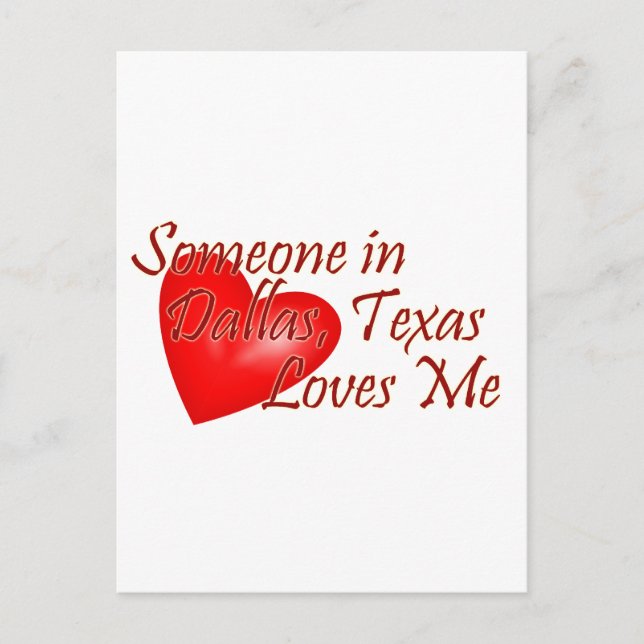 Carte Postale Quelqu'un m'aime à Dallas, Texas (Devant)